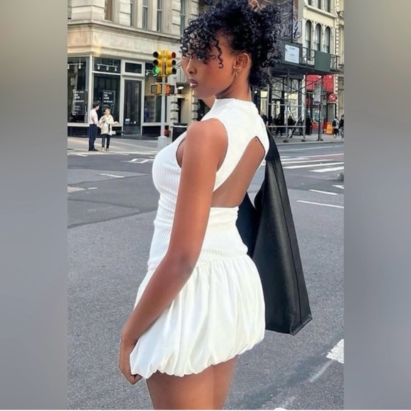 Zara Dresses & Skirts - Sleeveless White Cutout Mini Dress